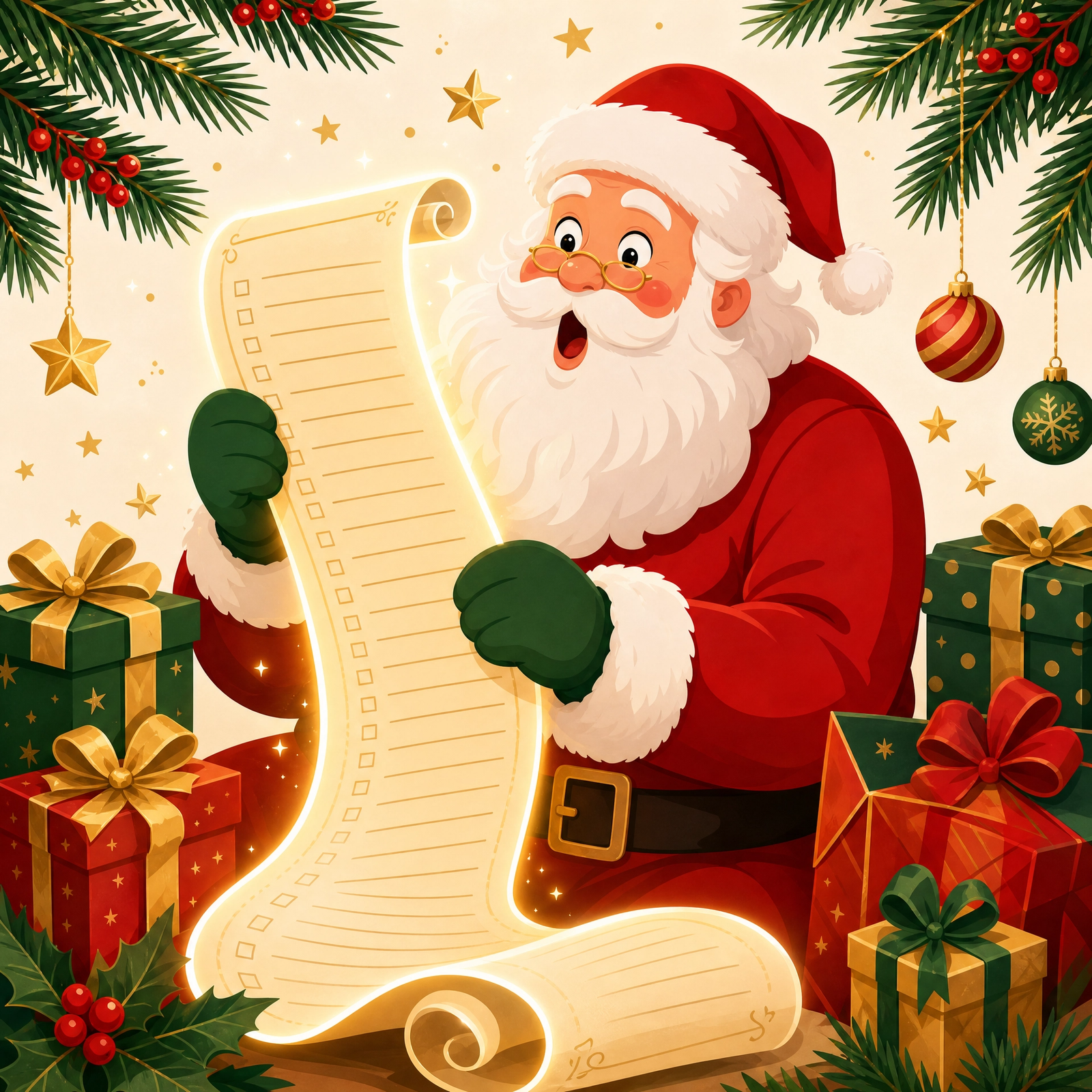 Santa with a long list