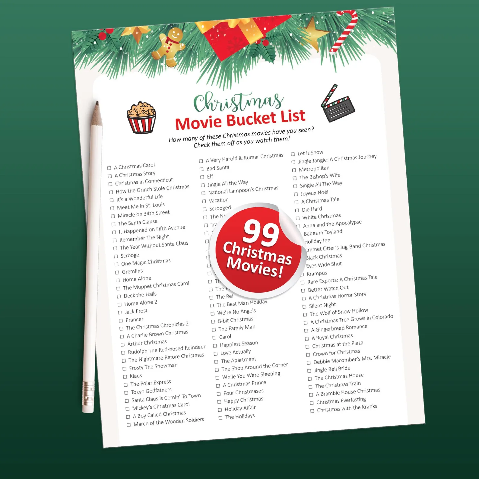 Christmas Movie Bucket List