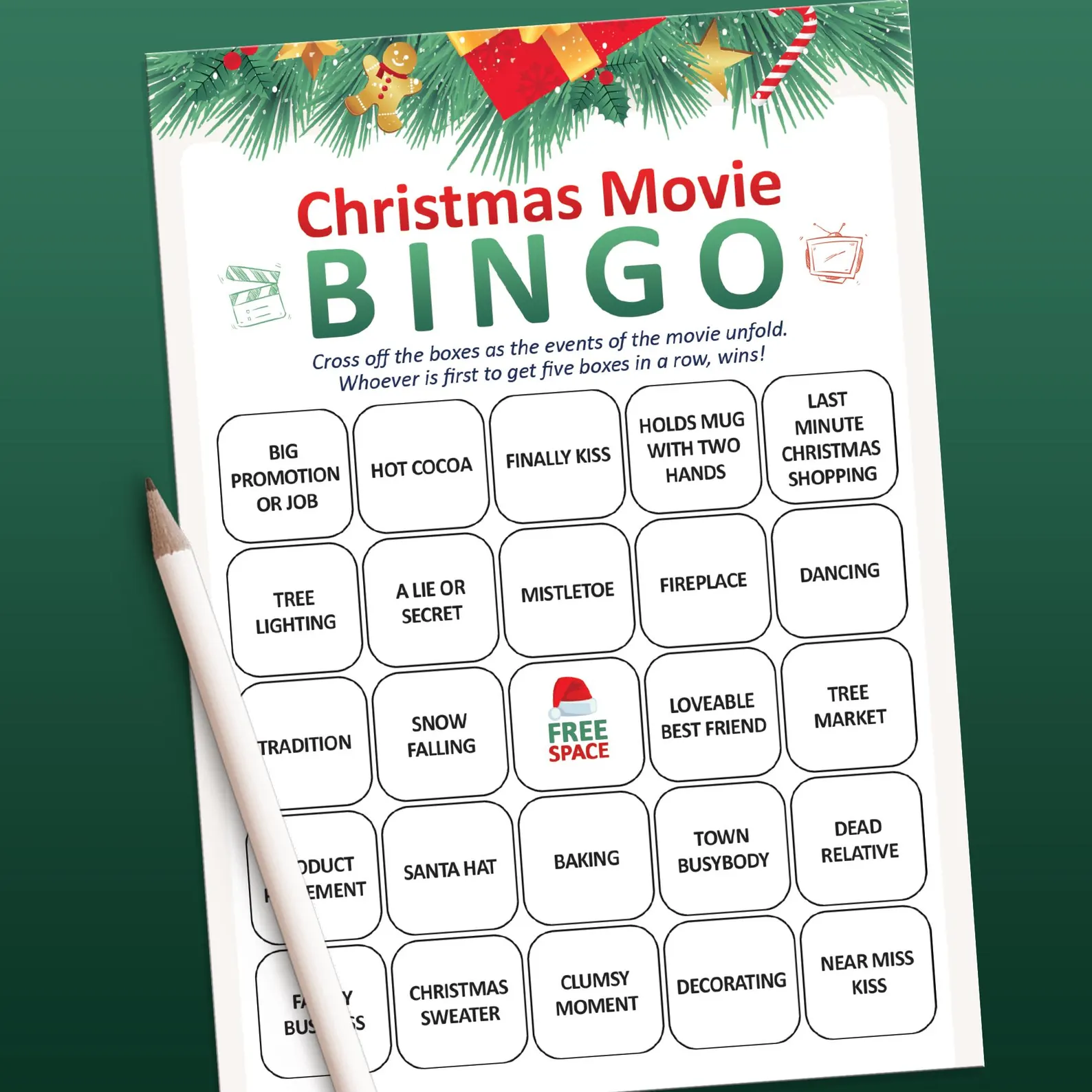 Christmas Movie Bingo