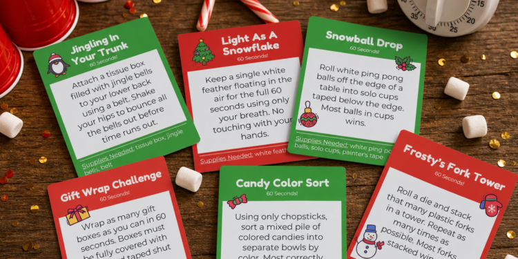 The Best Minute to Win It Christmas Games for Every Crowd (44 Printable Challenges!)